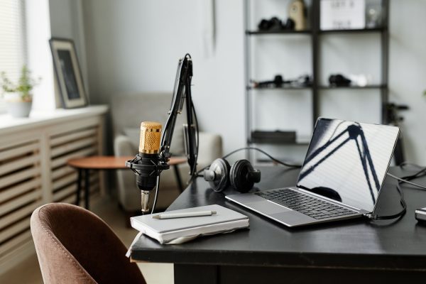 Empty Podcast Room Background Empty Podcast Room Background